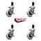 Service Caster 3 Inch Thermoplastic Wheel 1-5/8 Inch Expanding Stem Caster with Brakes, 4PK SCC-EX05S310-TPRS-SLB-158-4 - alternate 3